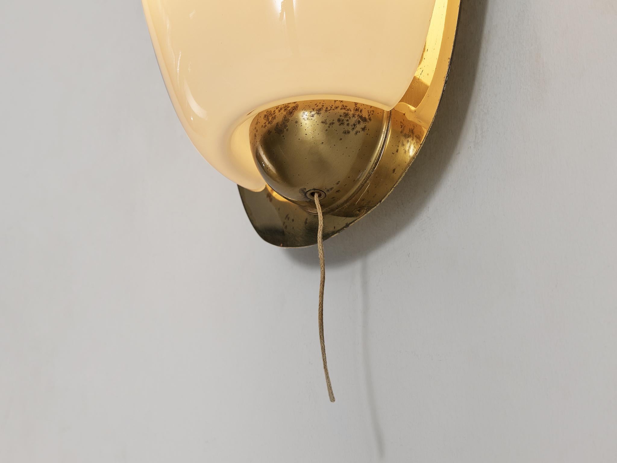 European Charming Wall Light in Brass and Glass