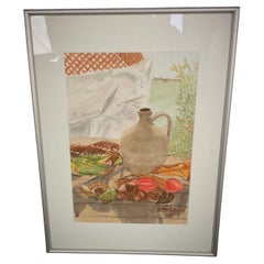 Charmante nature morte à l'aquarelle de Jette Boving, encadrée et signée - 2Y430
