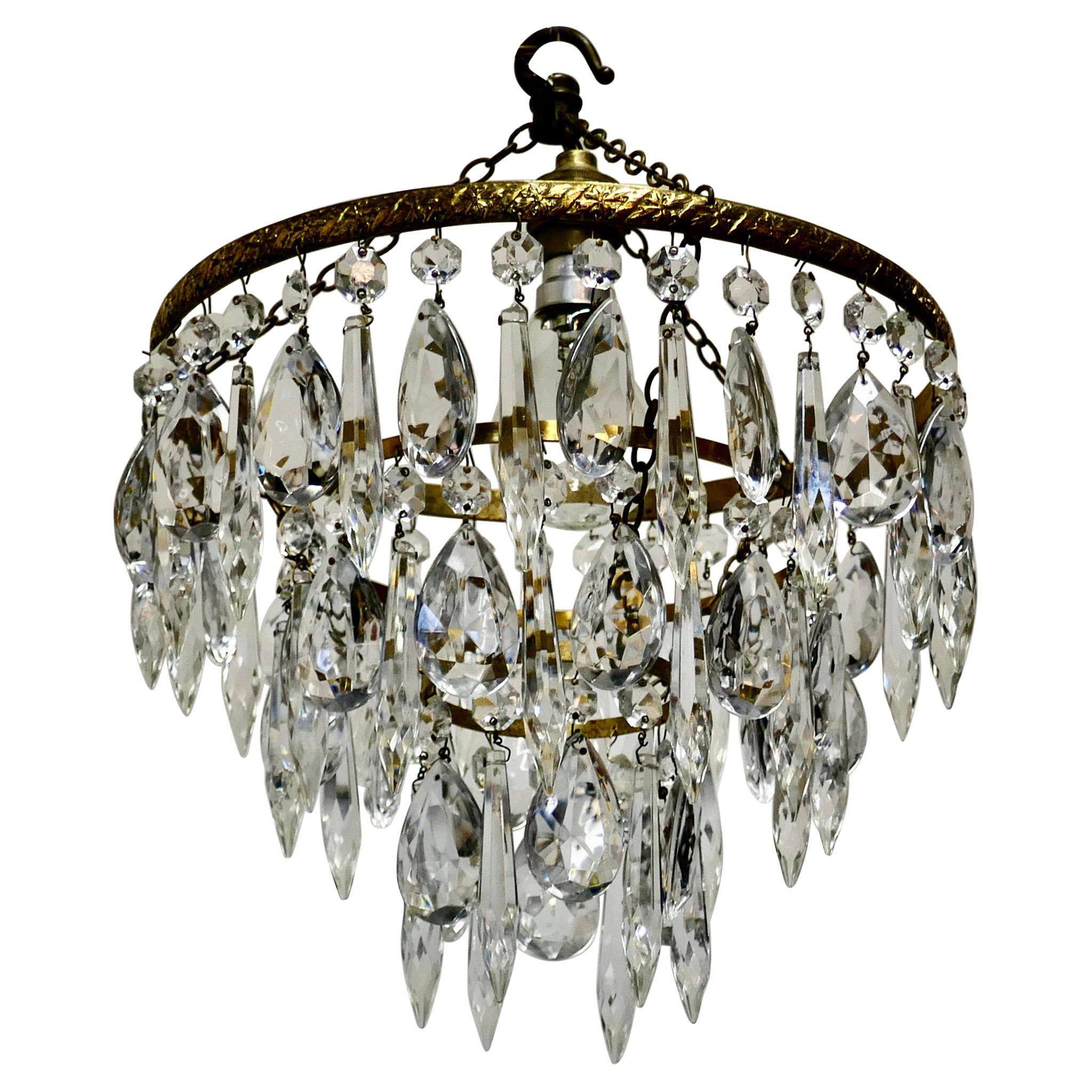Charming 3-Tier Waterfall Ceiling pendant Chandelier For Sale