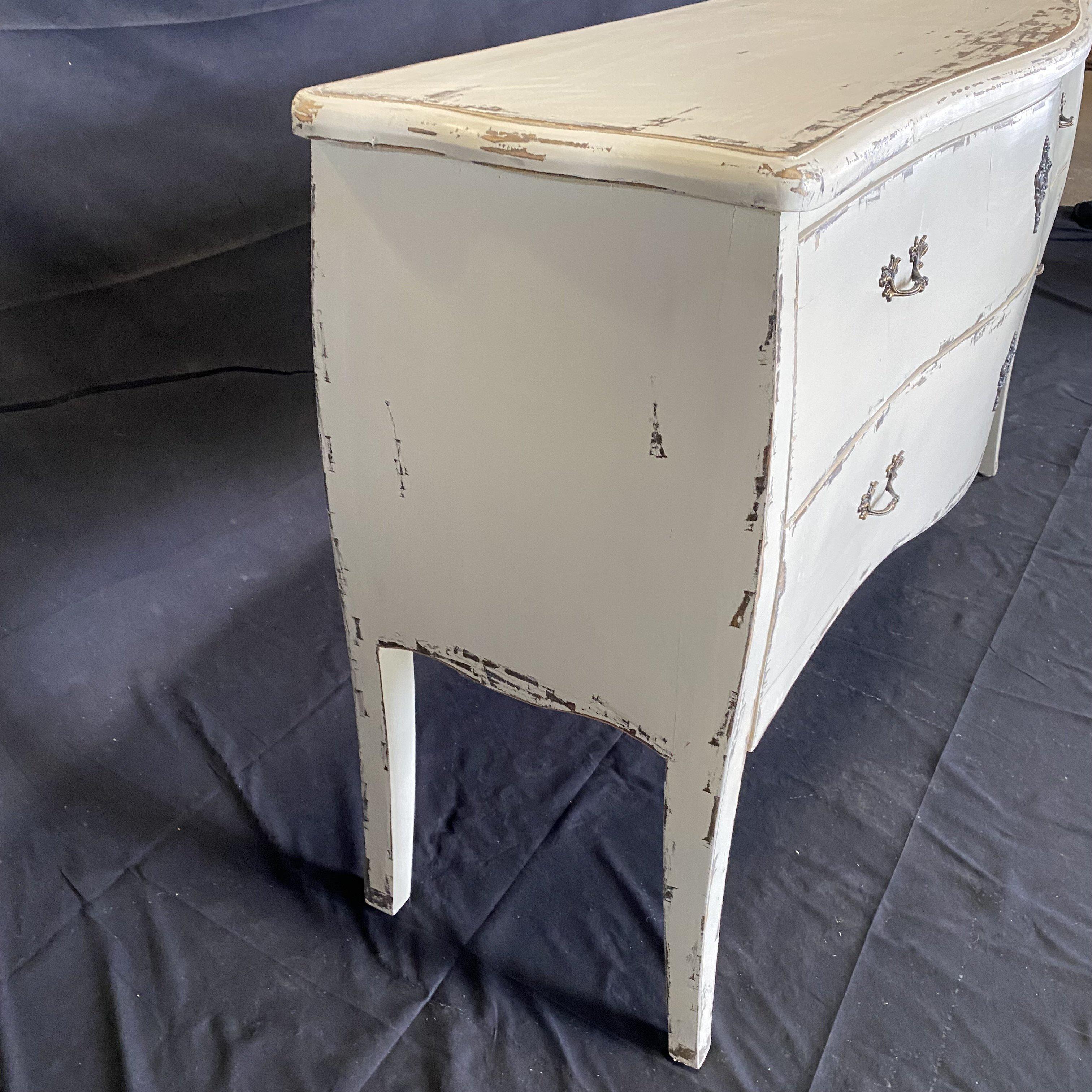 Charming White Painted Louis XV Style Dresser Commode or Chest of Drawers 4