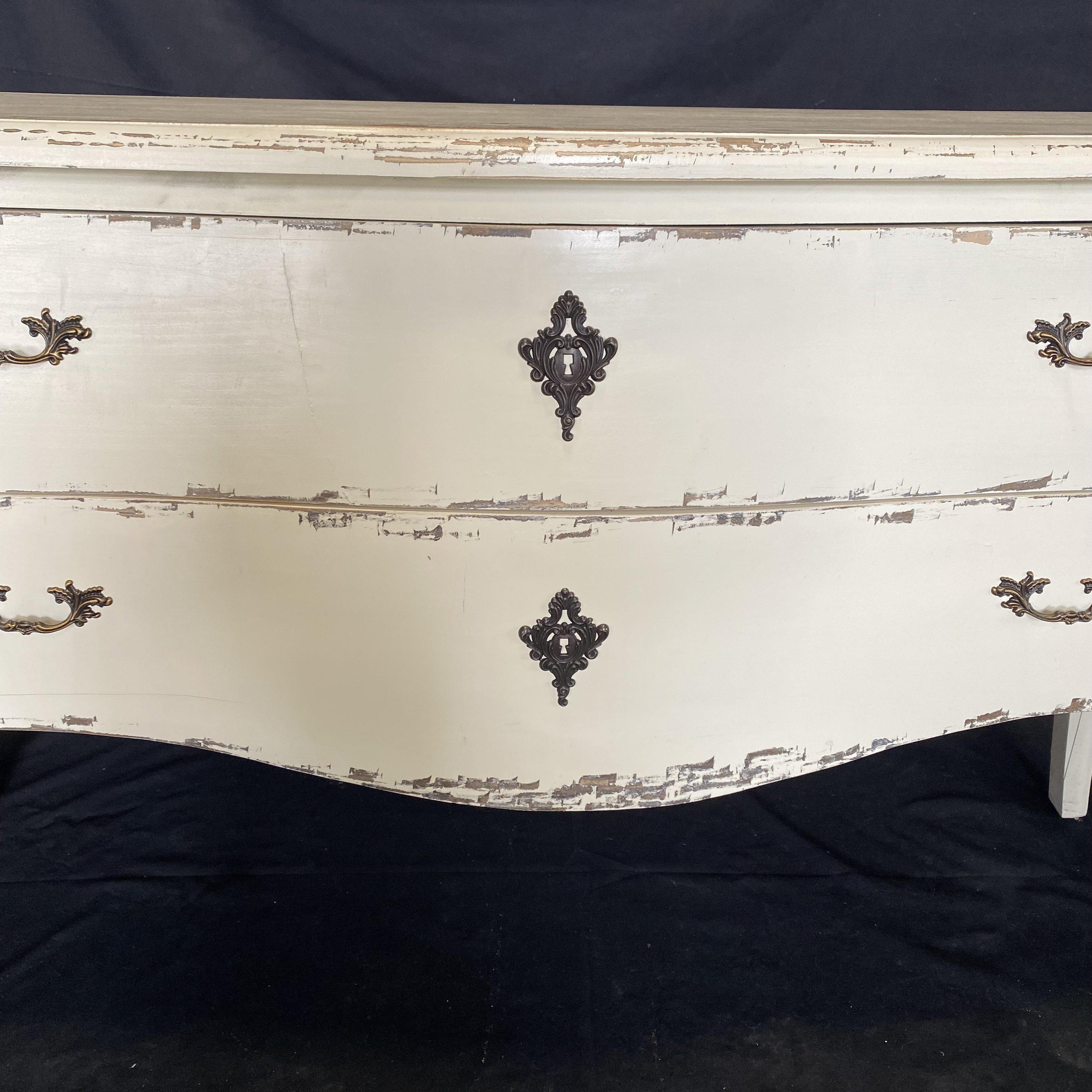 Charming White Painted Louis XV Style Dresser Commode or Chest of Drawers 6