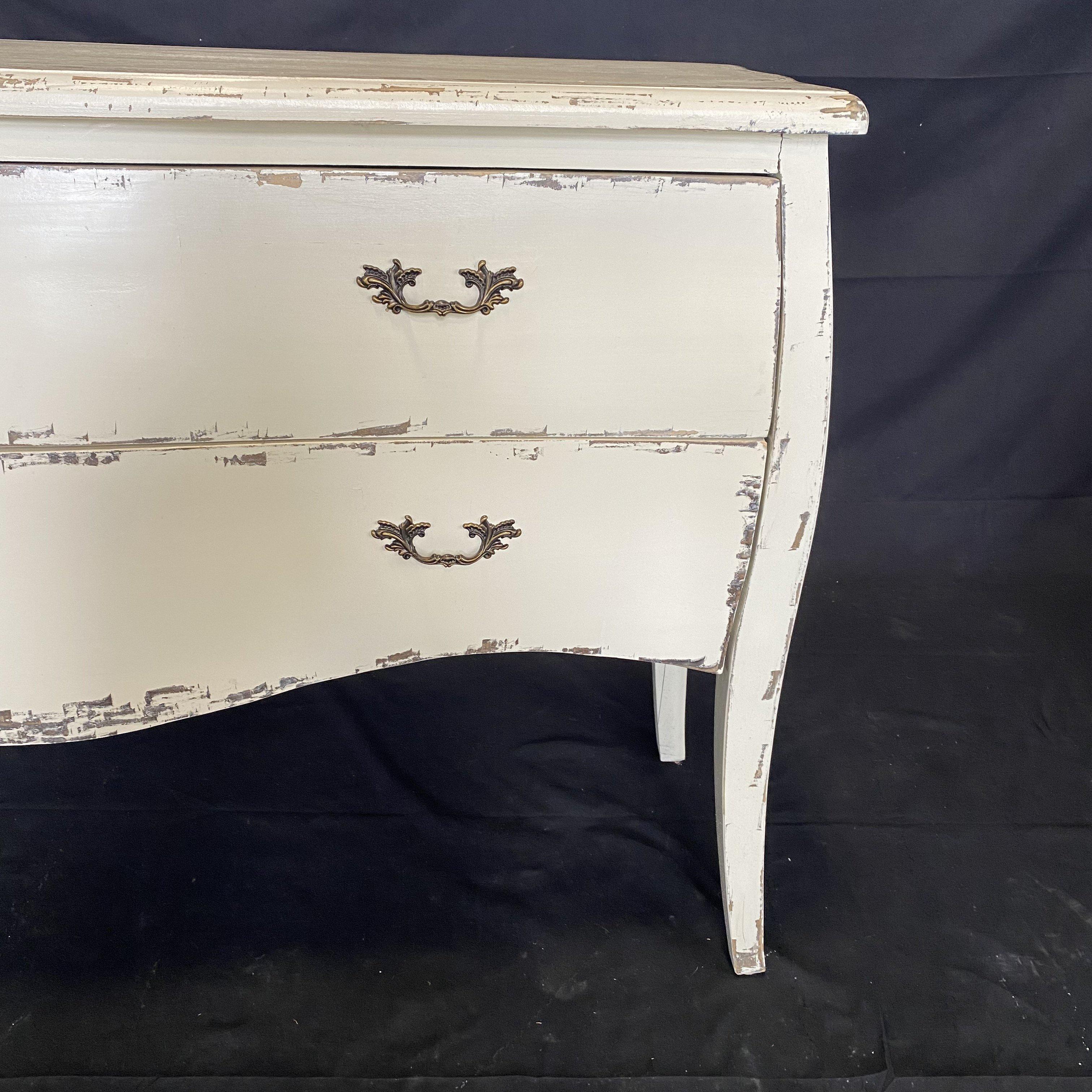 Charming White Painted Louis XV Style Dresser Commode or Chest of Drawers 1