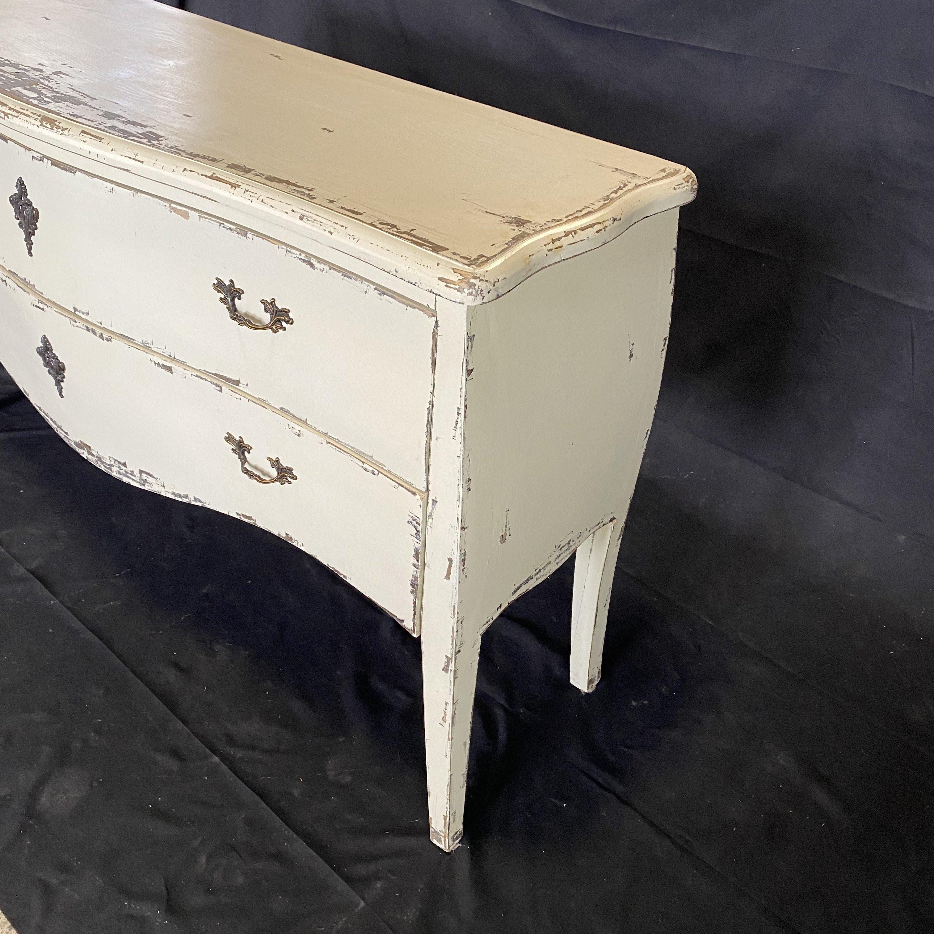 Charming White Painted Louis XV Style Dresser Commode or Chest of Drawers 3