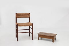 Charming wooden rustic church stool, France ca. 1900