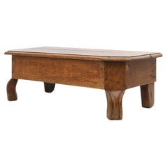 Charming wooden rustic church stool, France ca. 1900