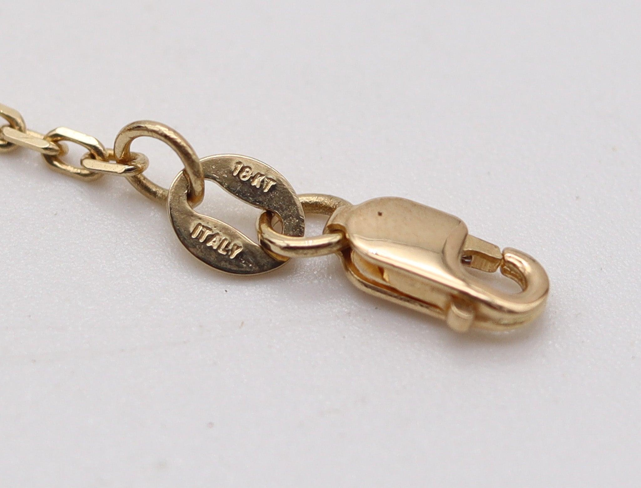 BRACELET DE CHARMES 1960 Bracelet de 7 charms en or jaune 18Kt de style moderniste italien en vente 3