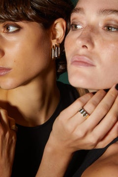 Charms Company 14k Yellow Gold Geometric Ring with 0.15 Ct Diamond