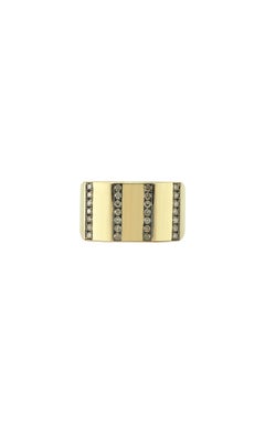Charms company 14k Yellow Gold Geometric Ring With 0.21 ct Champagne Diamond
