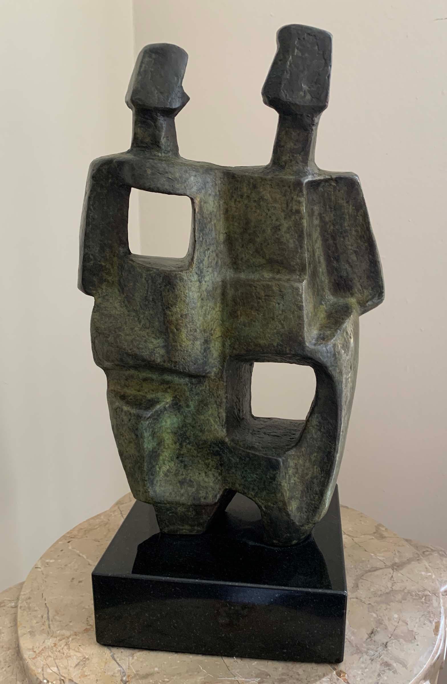 Cubist Couple - Sculpture by Charna Rickey