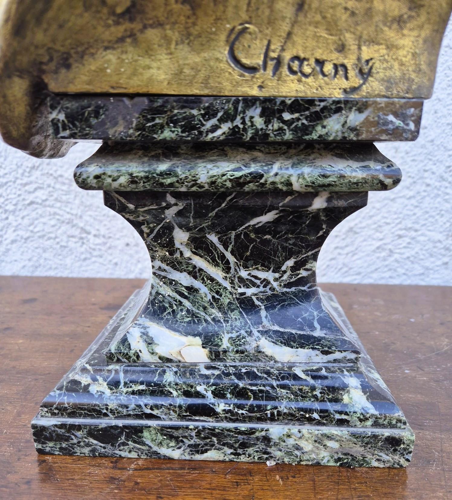 Charny, Bust Of An Oriental Woman In Marble, Late 19th-early 20th Century For Sale 3