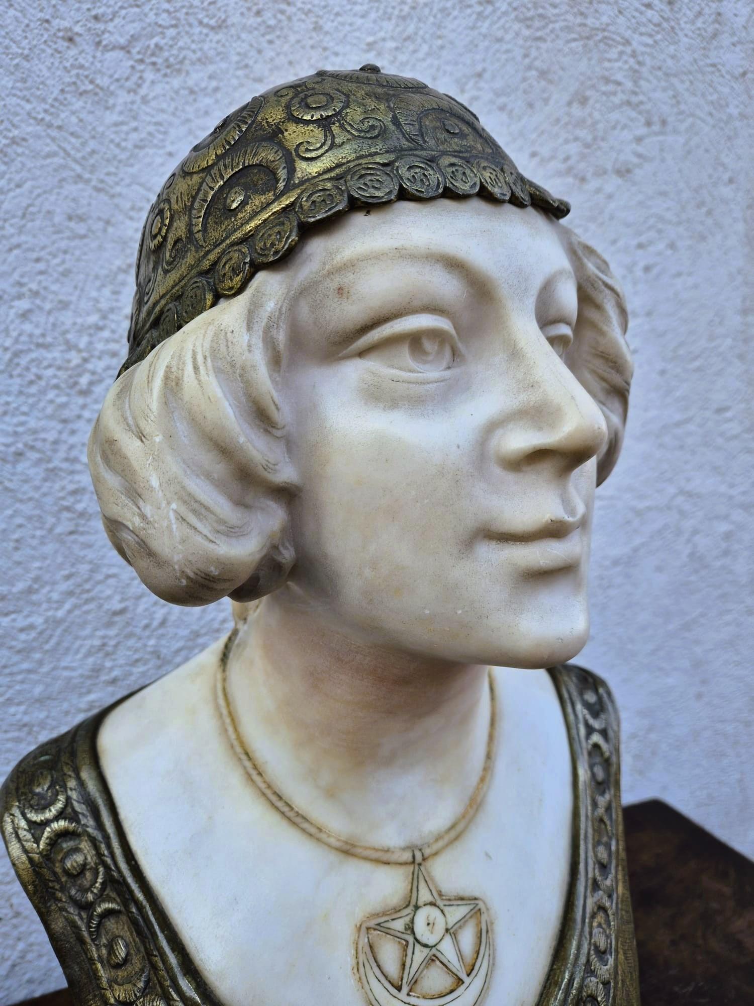 Charny, Bust Of An Oriental Woman In Marble, Late 19th-early 20th Century For Sale 10