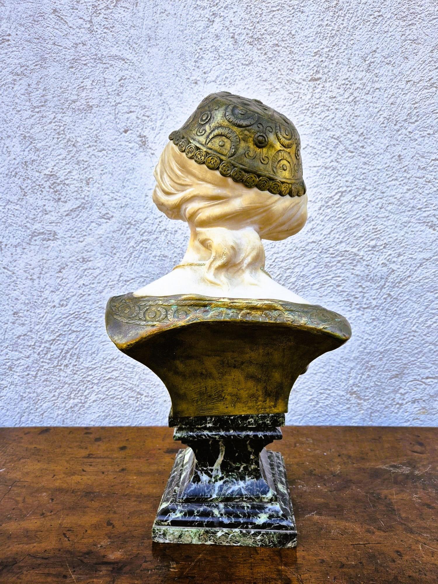 19th Century Charny, Bust Of An Oriental Woman In Marble, Late 19th-early 20th Century For Sale