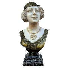 Charny, Bust Of An Oriental Woman In Marble, Late 19th-early 20th Century