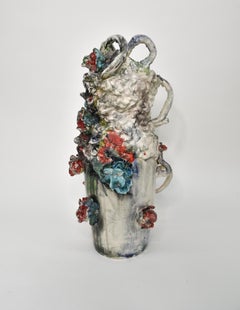 Sans titre.  Vase de sculpture abstraite émaillée