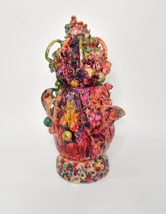Untitled IV. Glazed ceramic abstract jar sculpture