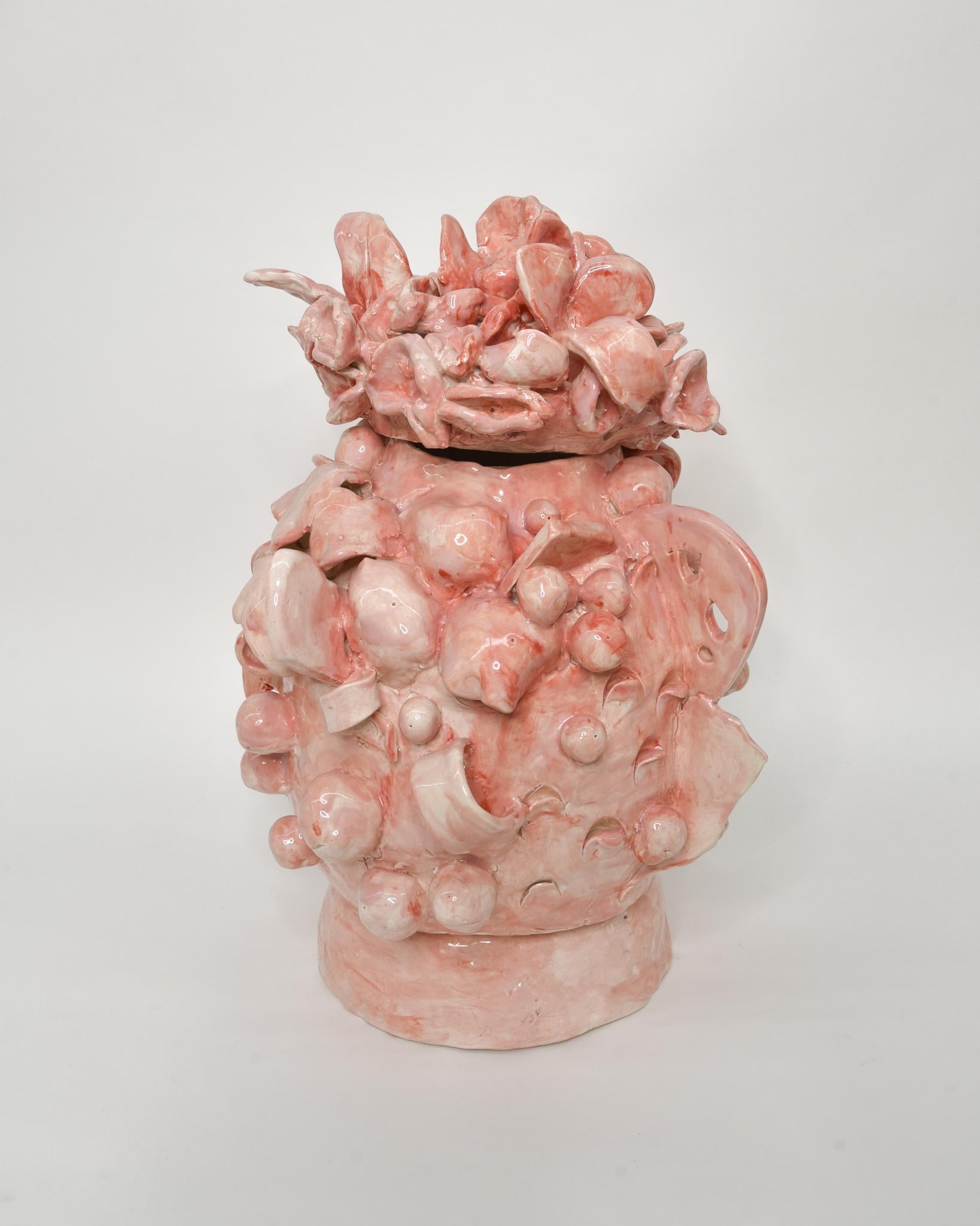 Charo Oquet Still-Life Sculpture - Untitled VII. Glazed ceramic abstract jar  sculpture