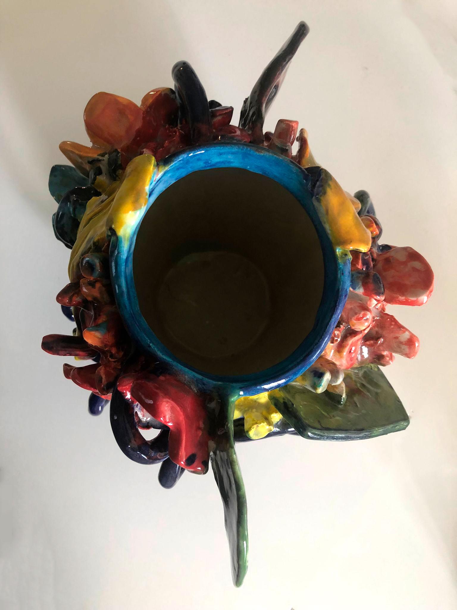 It’s a Party. Glazed ceramic abstract jar sculpture For Sale 3