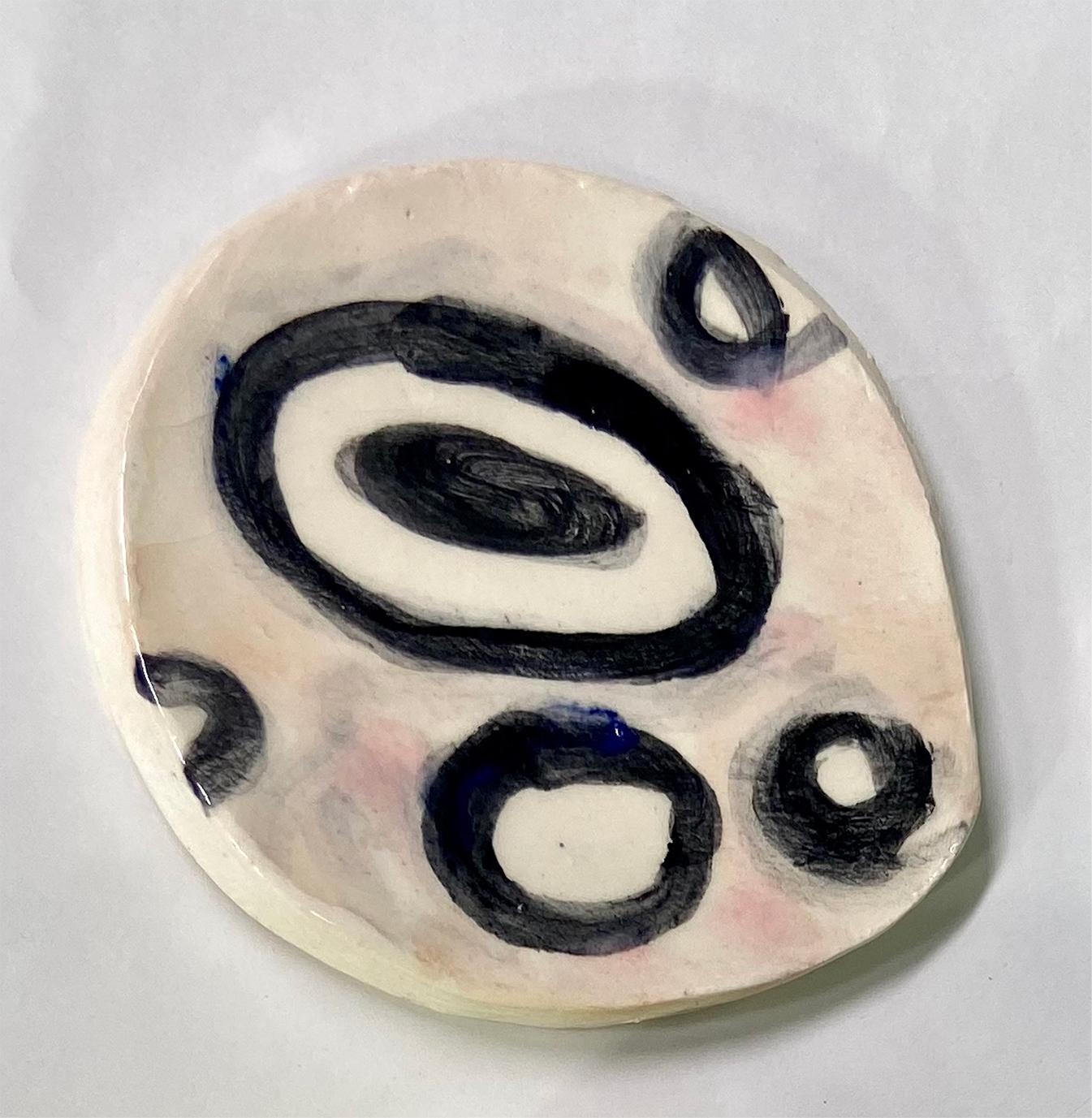 Wall Abstract sculpture Untitled XXII. Set of 13 Glazed Ceramic Discs For Sale 3