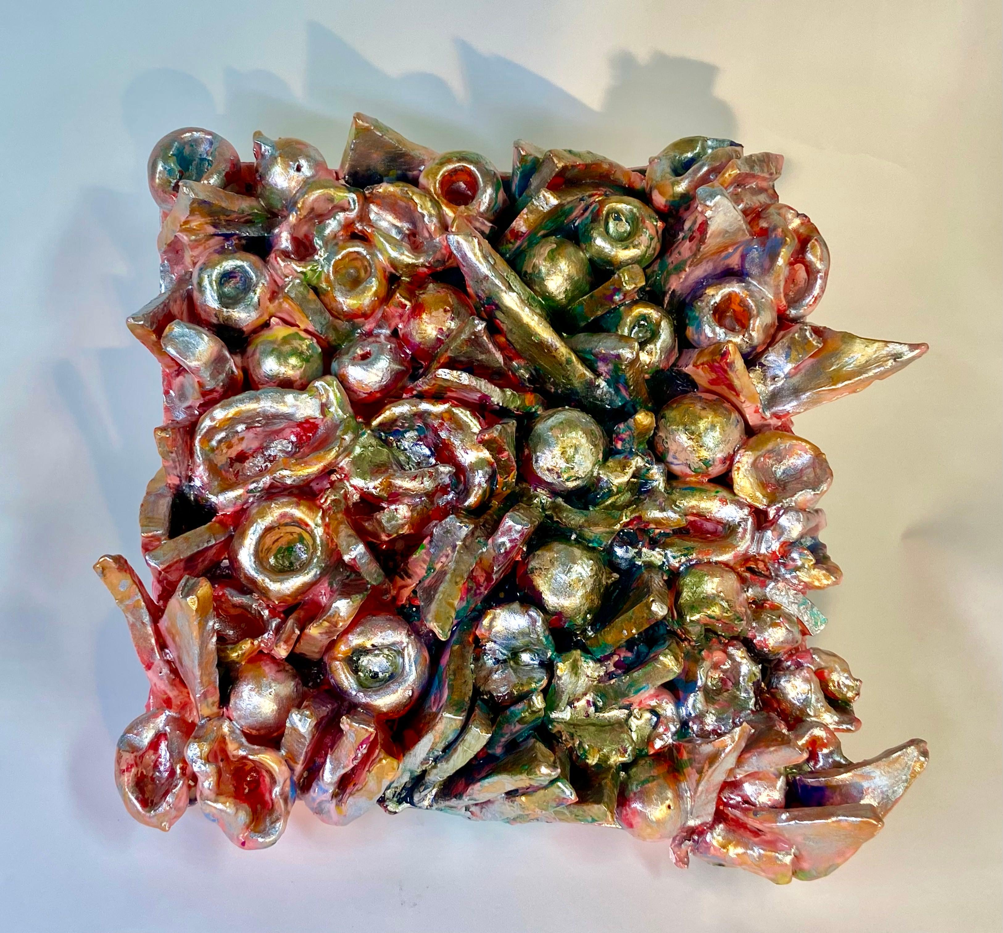 Charo Oquet Abstract Sculpture - Untitled XXVII. Glazed ceramic abstract sculpture