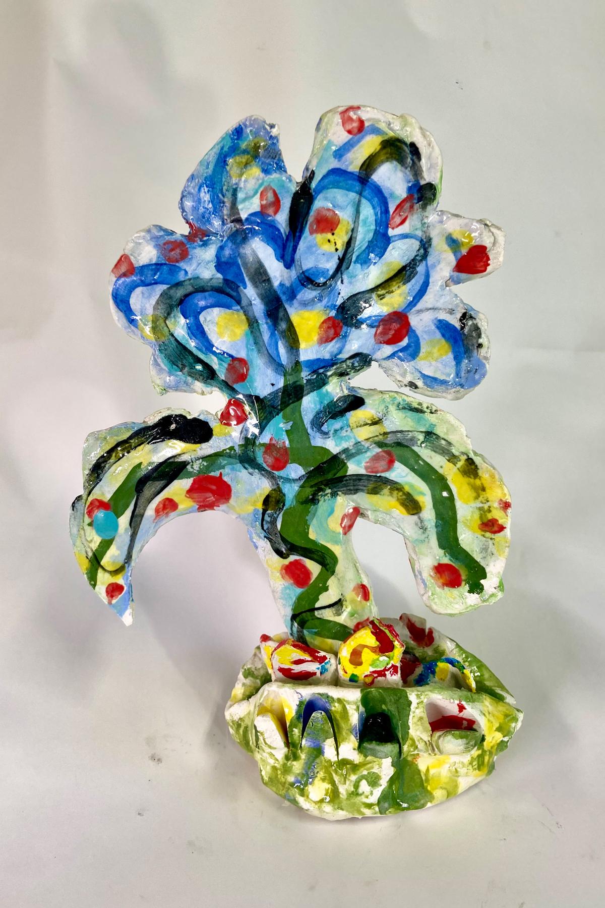 Charo Oquet Abstract Sculpture - Untitled XXXXIX. Abstract ceramic. Sculpture 