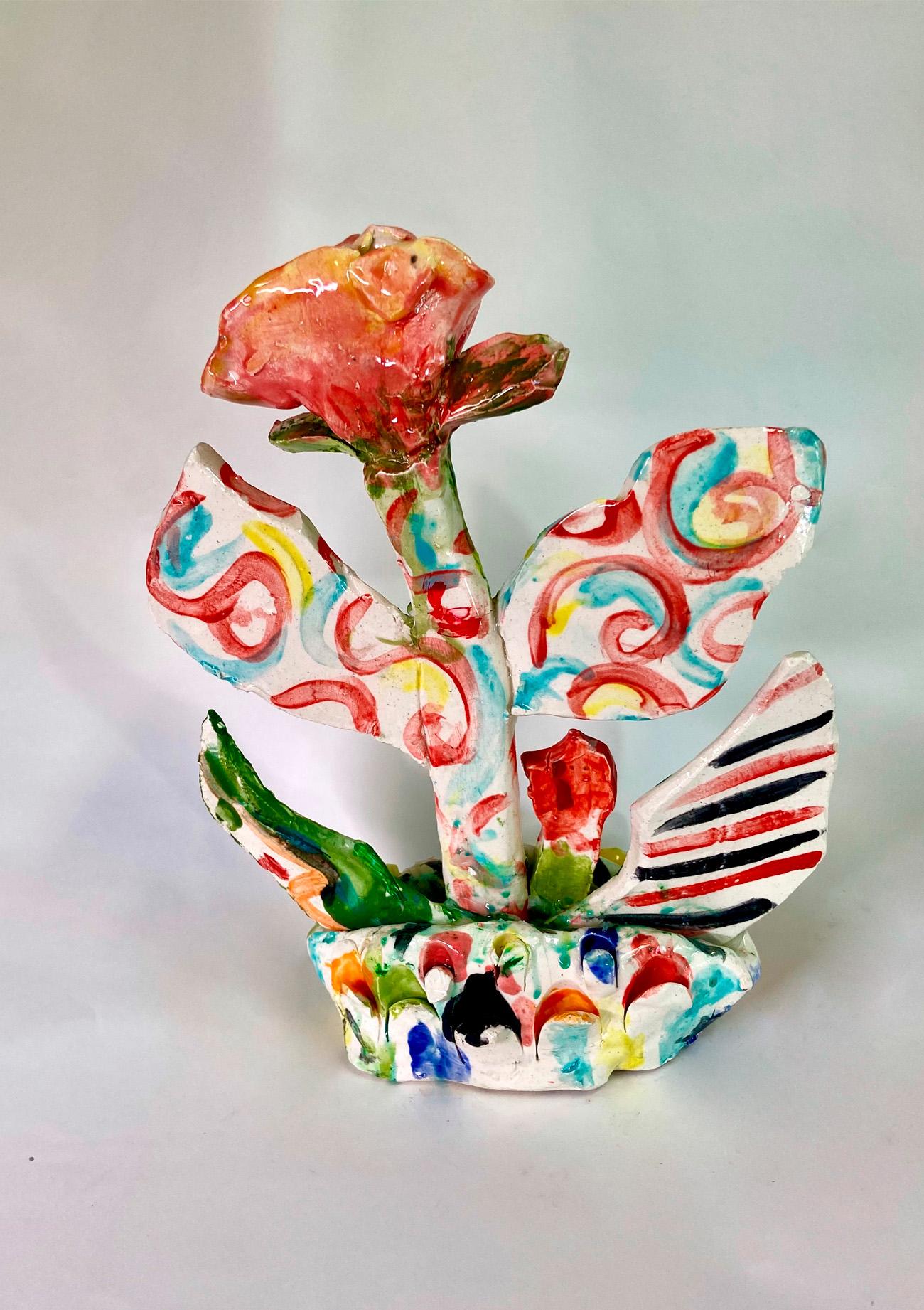 Untitled XXXXVI. Glazed ceramic sculpture - Sculpture by Charo Oquet