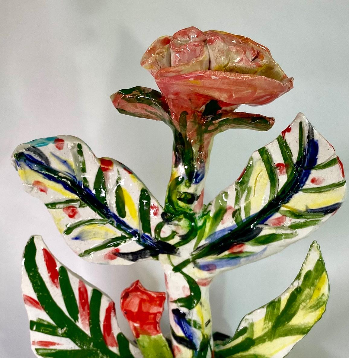 Untitled XXXXVI. Glazed ceramic sculpture - Abstract Sculpture by Charo Oquet