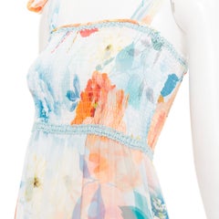 CHARO RUIZ Artemis white multicolor viscose blend floral print tie maxi dress S