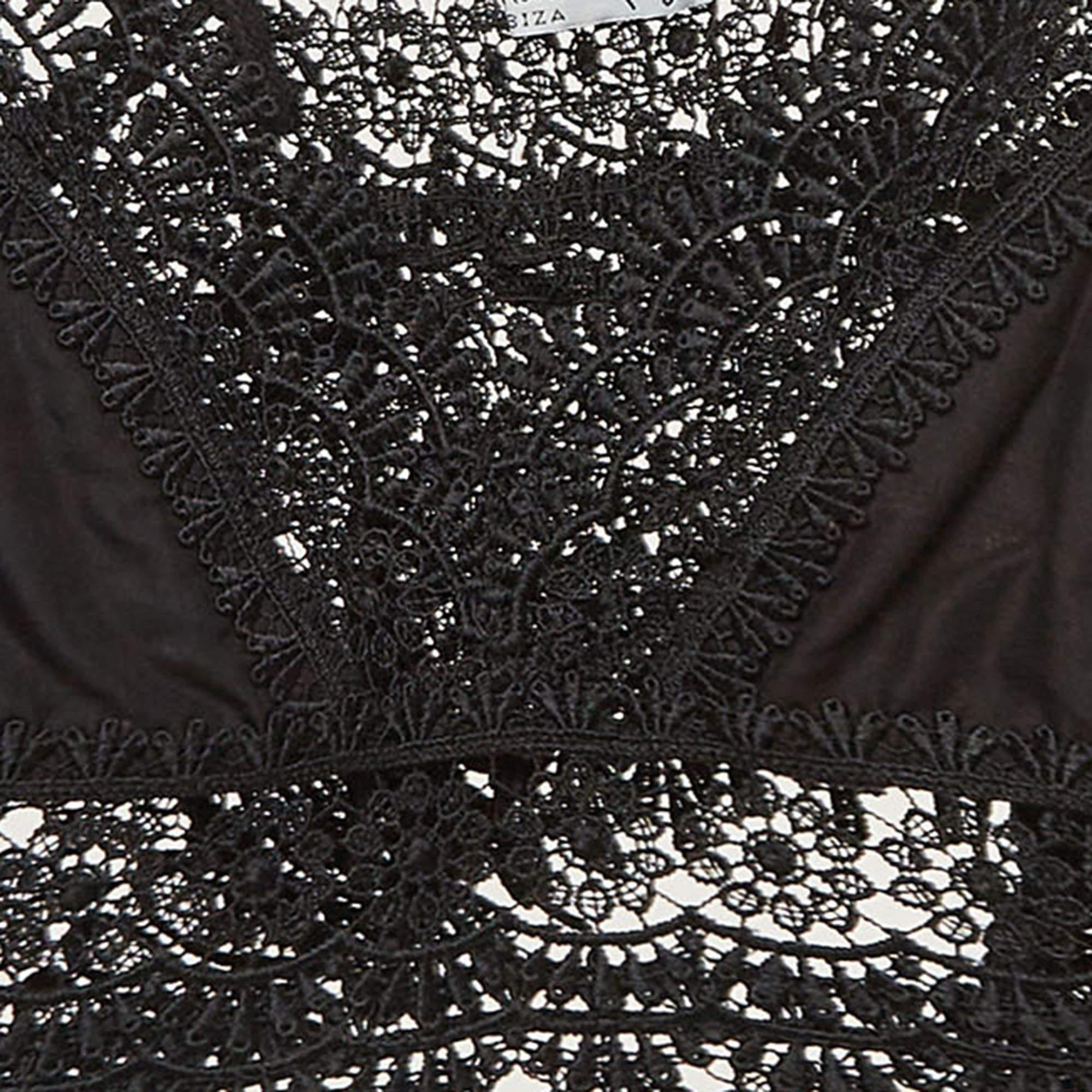 Nero Charo Ruiz Top Dana in pizzo nero L in vendita