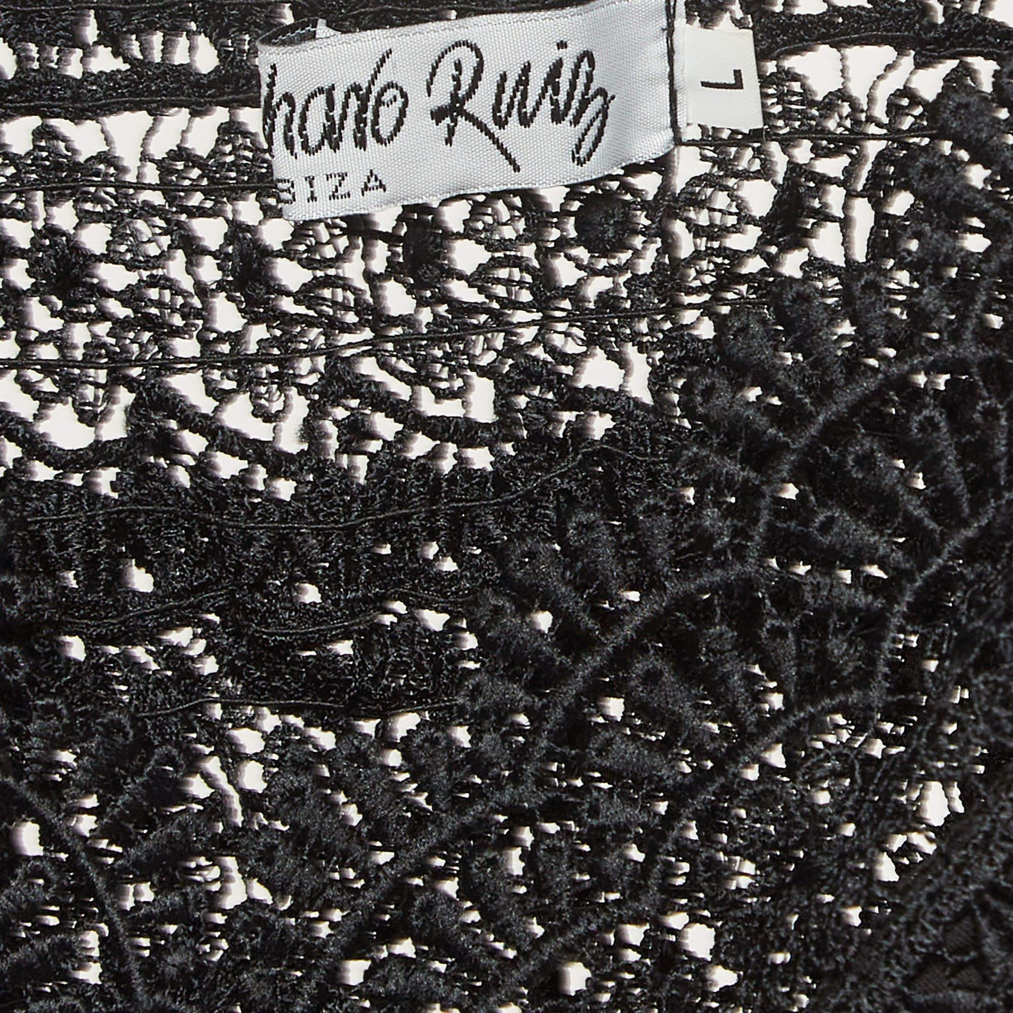 Donna Charo Ruiz Top Dana in pizzo nero L in vendita