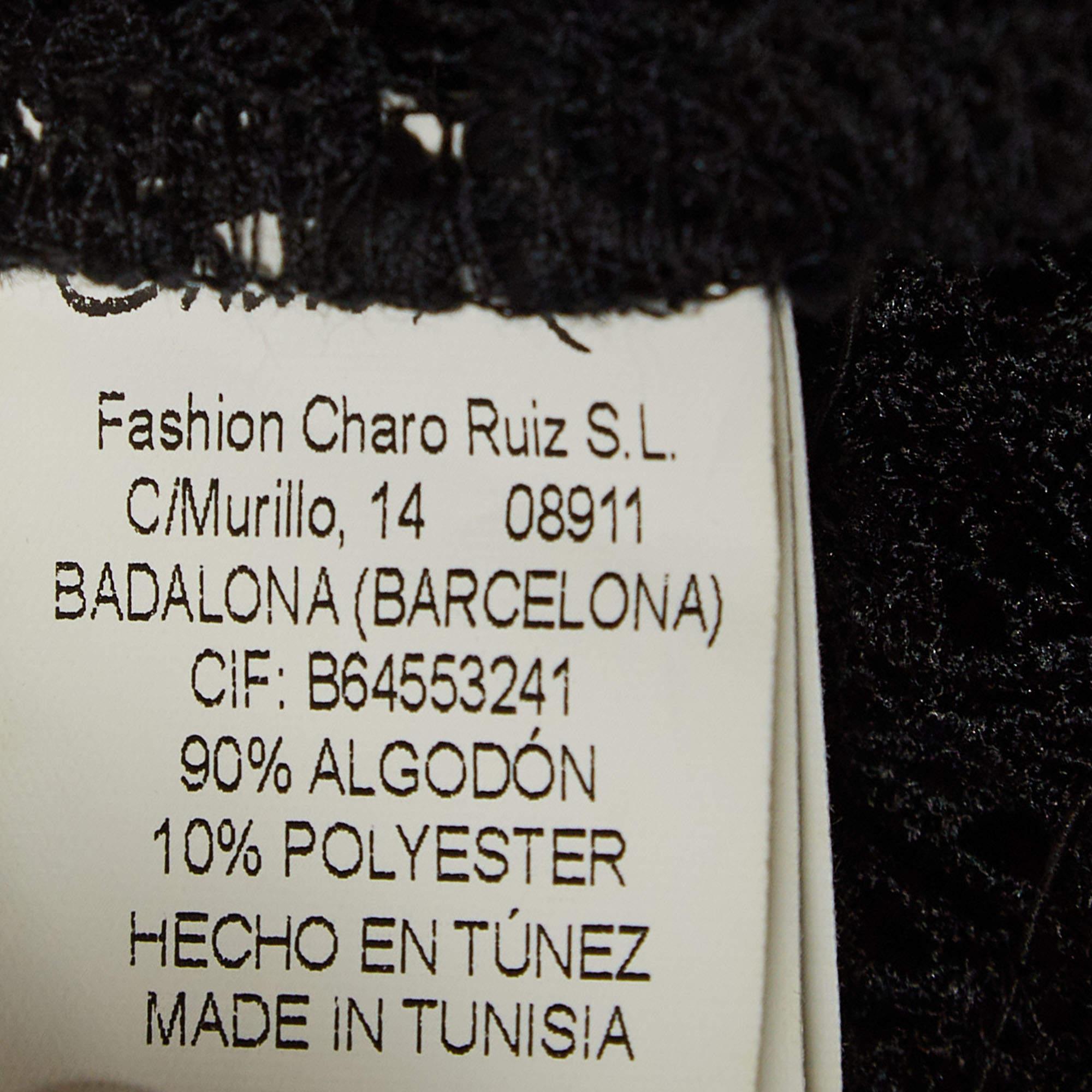 Charo Ruiz Top Dana in pizzo nero L in vendita 1