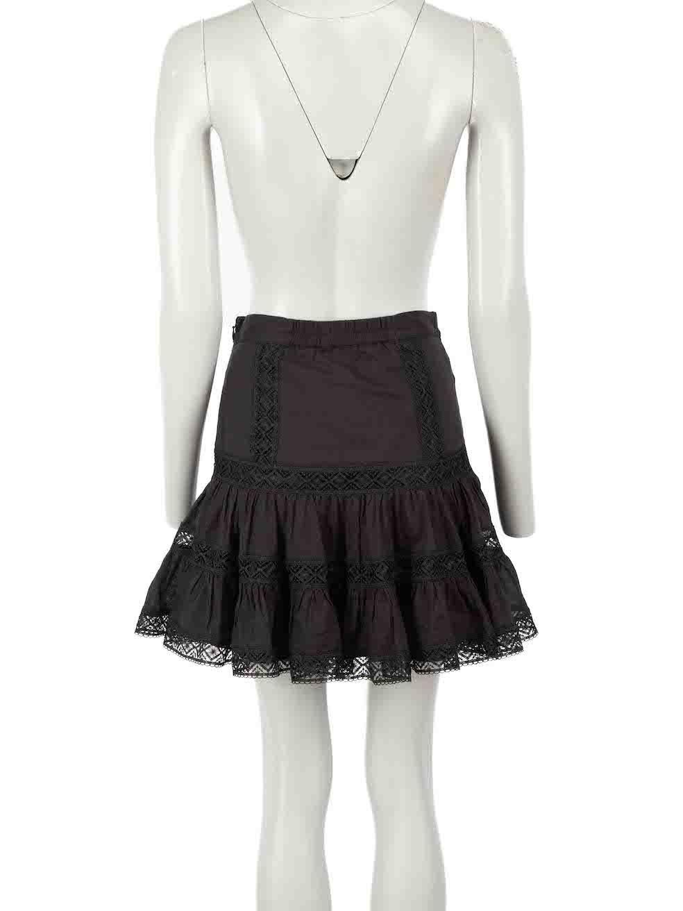 Charo Ruiz Black Lace Trimmed Mini Skirt Size S In New Condition In London, GB