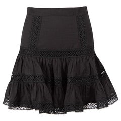 Charo Ruiz Black Lace Trimmed Mini Skirt Size S