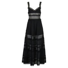 Charo Ruiz Lace Trimmed Cotton Blend Maxi Dress Small