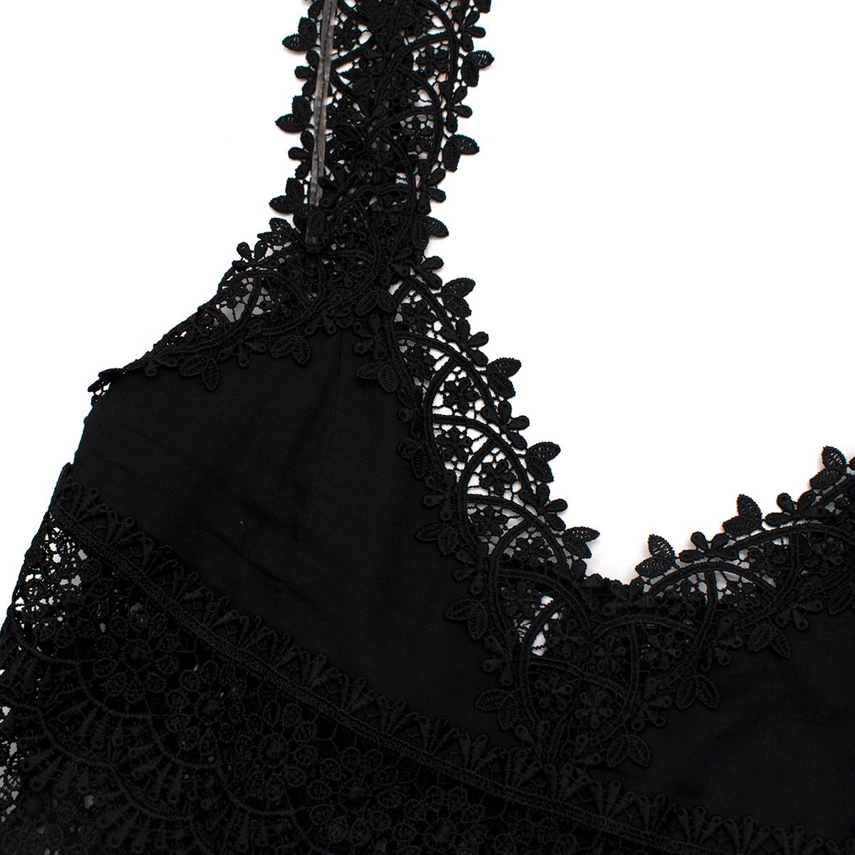 Black Charo Ruiz Sophia lace-trim maxi dress - Us size 4