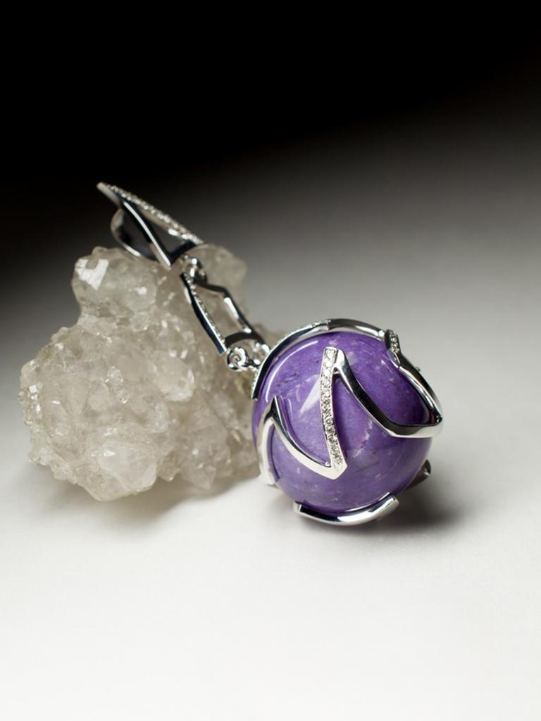 Pendentif en or blanc sphère Yin et Yang magique foncée en vente 10