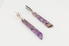 Charoite dangle earrings