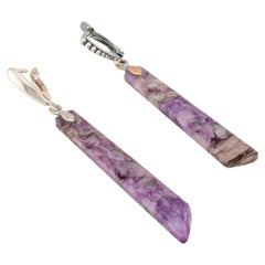 Charoite dangle earrings