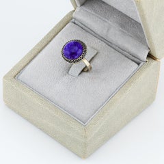 Charoite filigree ring