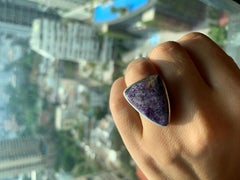 Charoite silver ring
