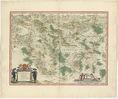 Charolais, Burgundy Antique Blaeu Atlas Map of France, 1642