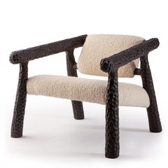 Charred Chunky Chair with Bouclé fabric