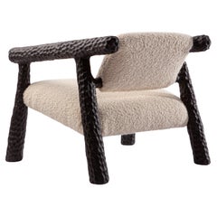 Charred Chunky Chair with Bouclé fabric