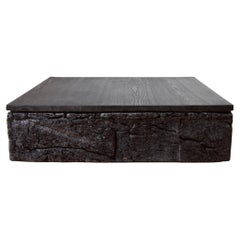 Table basse en liège calciné et chêne français de Vasco Fragoso Mendes