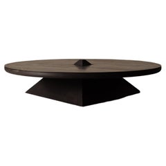 Charred Iroko Coffee Table with Oxidised Iron