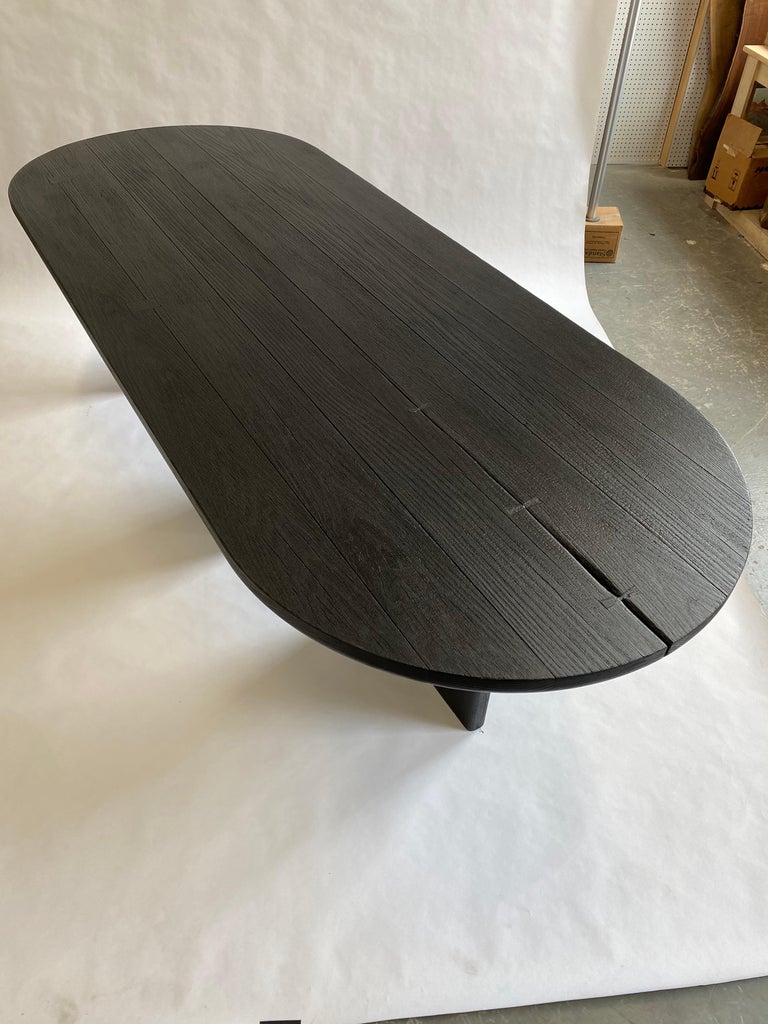 Charred Oak Dining Table / Solid Oak Japanese Joinery In New Condition For Sale In Union City, NJ