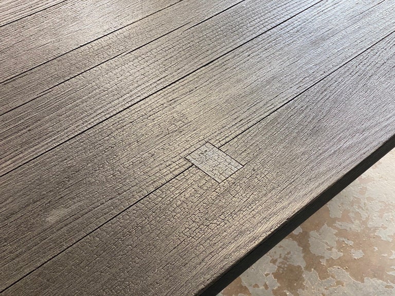 Wood Charred Oak Dining Table / Solid Oak Japanese Joinery For Sale
