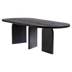 Charred Oak Dining Table / Solid Oak Japanese Joinery