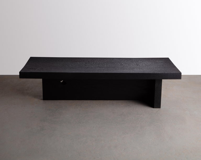Charred Oak Japanese Inspired Coffee Table For Sale at 1stDibs