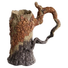 Tasse de brochette en pin charré - Sculpture en grès d'Eric Serritella