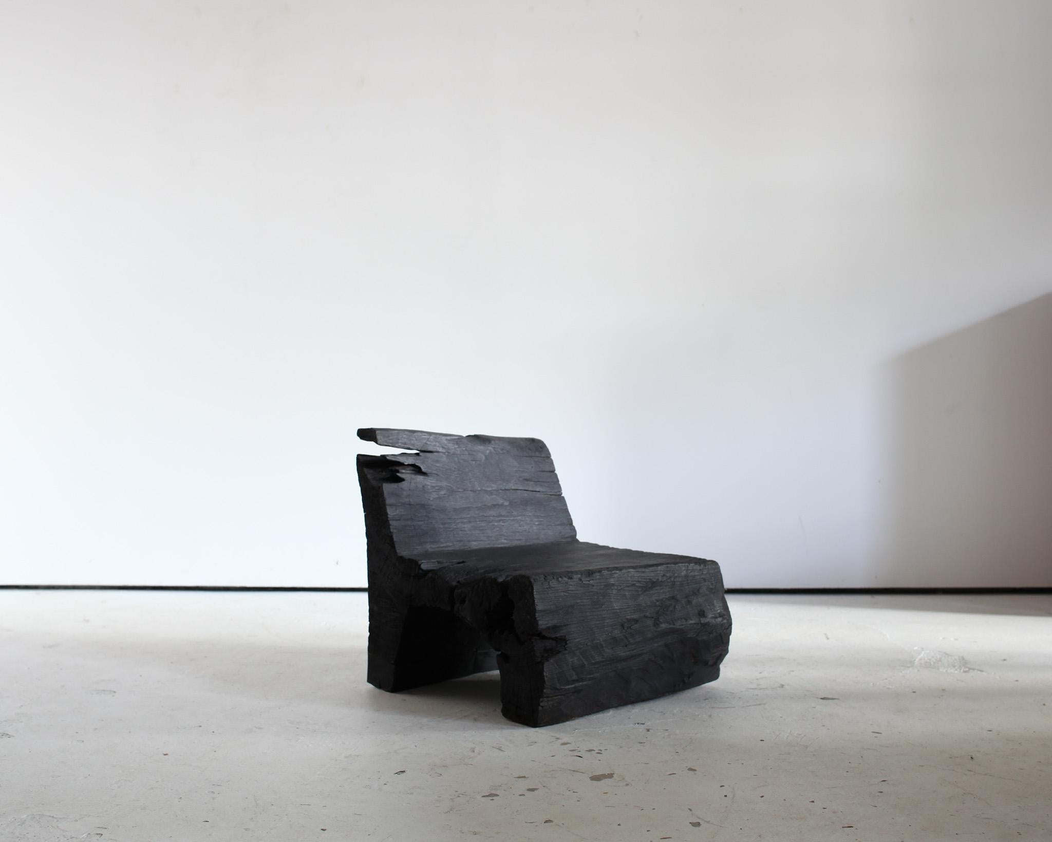 20th Century Charred  Primitive Wabi Sabi Japanese Dug-Out Chair